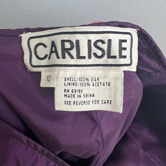 Carlisle Womens 10 Vintage 100% Silk Shantung High Waisted Formal Party Pants - Picture 6 of 11